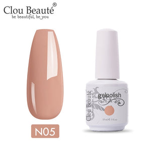 Clou Beaute Nude Series 15ml Gel Polish Nail Primer UV Semi Permanent Varnish Soak Off Nail Gel Base Top Coat Gel Nail Polish