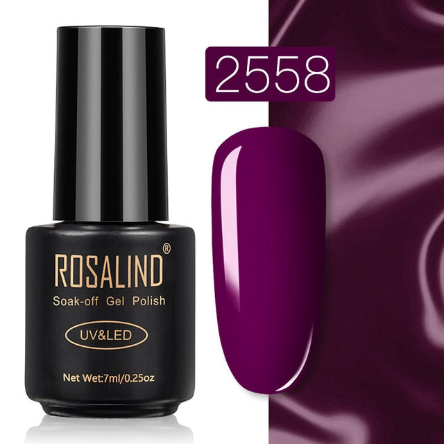 ROSALIND Gel Nail Polish Nail Art Vernis Semi Permanant UV Primer Manicure 7ML Top Coat Primer Gel Lak Hybrid Nail Polishes
