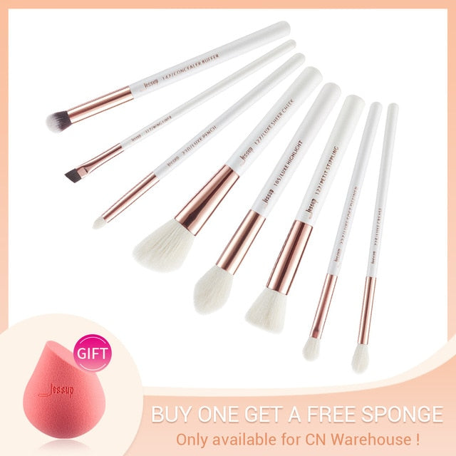 Jessup Makeup-Brushes-Set Dropshipping Pearl-White-Rose-Gold pinceaux maquillage Cosmetic Tools Eyeshadow Powder Definer 6-25pcs