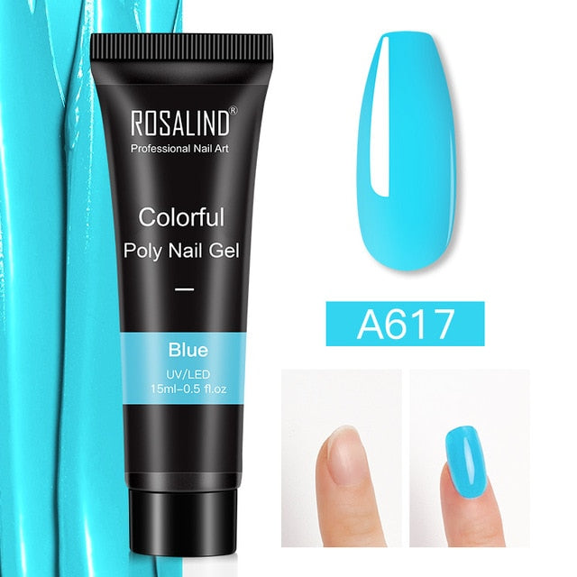 ROSALIND 15ml Poly Nail Gel Glitter Builder Gel Extensions For Manicure Nails Art Design Luminous Poly nails Gel Semi Permanent