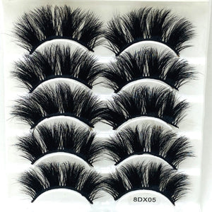 NEW 5Pair Fluffy Lashes 25mm 3d Mink Lashes Long Thick Natural False Eyelashes Lashes Vendors Makeup Mink Eyelashes