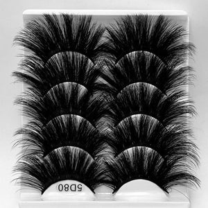 NEW 5Pair Fluffy Lashes 25mm 3d Mink Lashes Long Thick Natural False Eyelashes Lashes Vendors Makeup Mink Eyelashes