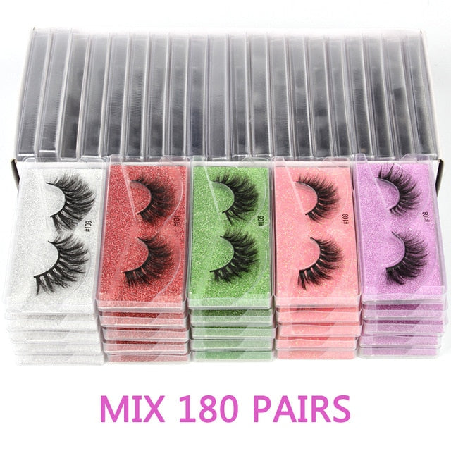 Wholesale Mink Eyelashes 30/40/50/100pcs 3d Mink Lashes Natural false Eyelashes messy fake Eyelashes Makeup False Lashes In Bulk