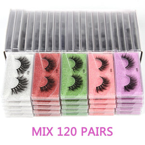 Wholesale Mink Eyelashes 30/40/50/100pcs 3d Mink Lashes Natural false Eyelashes messy fake Eyelashes Makeup False Lashes In Bulk