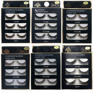 SHIDISHANGPIN 3 pairs 29 styles 3D Faux Mink Soft False Eyelashes Fluffy Wispy Thick Lashes Handmade Lash Eye Makeup Tools