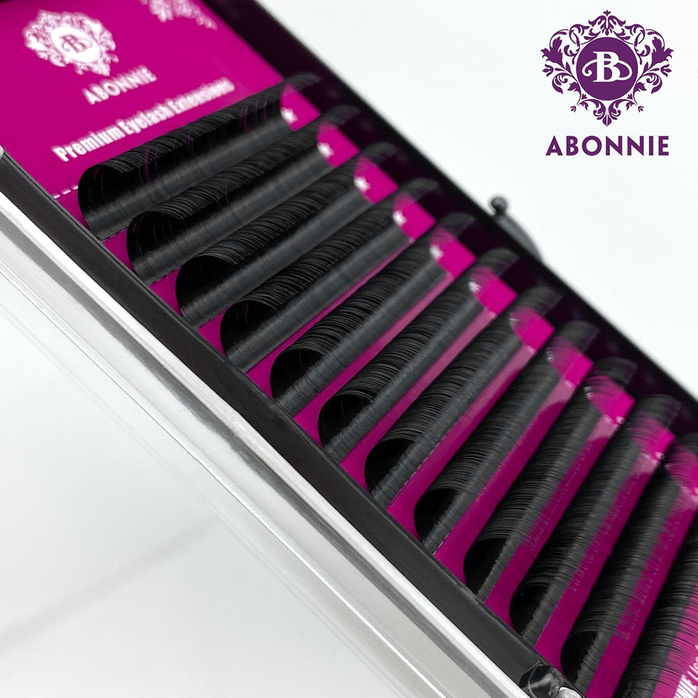 Abonnie  JBCD Curl Individual Lashes Black Mink  False Eyelashes  Premium Volume Lashes Fake Cilios 12rows All Size 8-17mm