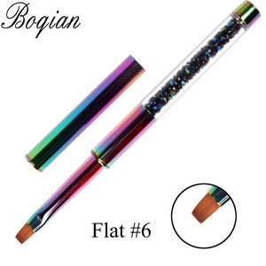 BQAN Rainbow Nail Brush Gel Brush  For Manicure Acrylic UV Gel Extension Pen For Nail Polish Painting Drawing Brush Paint Tools