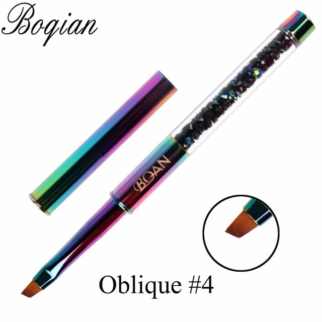 BQAN Rainbow Nail Brush Gel Brush  For Manicure Acrylic UV Gel Extension Pen For Nail Polish Painting Drawing Brush Paint Tools