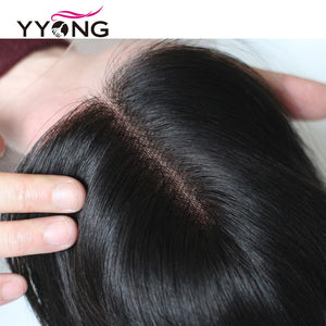 Yyong Straight Hair Bundles With Closure Brazilian Hair Weave 3 Bundles Remy Human Hair Bundles With Closure Hair Extension