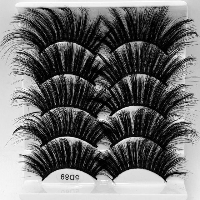 NEW 5Pair Fluffy Lashes 25mm 3d Mink Lashes Long Thick Natural False Eyelashes Lashes Vendors Makeup Mink Eyelashes