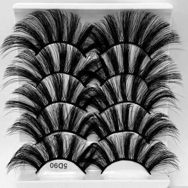 NEW 5Pair Fluffy Lashes 25mm 3d Mink Lashes Long Thick Natural False Eyelashes Lashes Vendors Makeup Mink Eyelashes