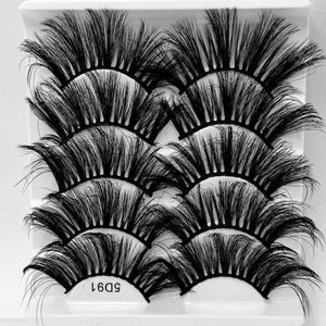 NEW 5Pair Fluffy Lashes 25mm 3d Mink Lashes Long Thick Natural False Eyelashes Lashes Vendors Makeup Mink Eyelashes