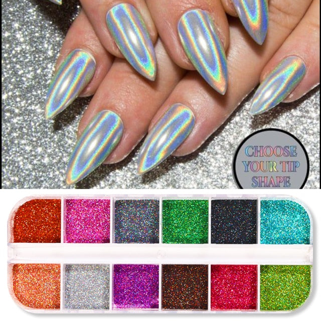 Mirror Sparkly Butterfly Nail Sequins Paillette Mixed Colors Nail Holographics Glitter 3D Flakes Slices Spangle Art Accessories