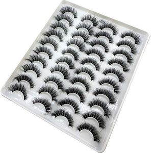 20 Pairs 18-25 mm 3d Mink Lashes Bulk Faux Thick Long Wispy Natural Mink Lashes Pack Short Wholesales Natural False Eyelashes