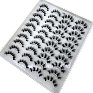 20 Pairs 18-25 mm 3d Mink Lashes Bulk Faux Thick Long Wispy Natural Mink Lashes Pack Short Wholesales Natural False Eyelashes