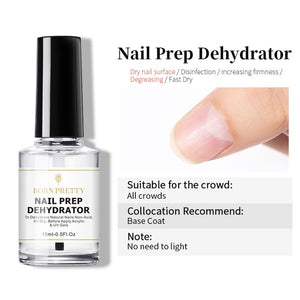BORN PRETTY Nail Prep Dehydrator And Nail-Primer Set, Free Grinding Nail Art, No Need Of UV LED Lamp, Gel Nail Polish Tool, 15ML