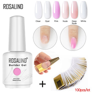 ROSALIND Builder Gel For Nail Gel Hybrid Varnishes  Semi Permanent UV LED Manicure Nail Art Extended With Nail Form