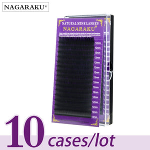 NAGARAKU 3D Mink Eyelashes Makeup classical lash 10 Cases lot 16 Rows Individual Eyelash High Quality Natural Soft Faux Cils