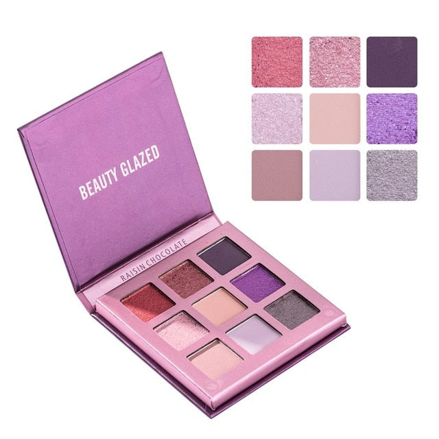 Beauty Glazed Makeup Eyeshadow Pallete makeup brushes 9 Color Shimmer Pigmented Eye Shadow Palette Make up Palette maquillage