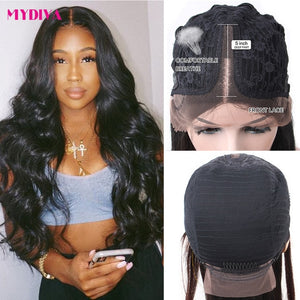 613 Blonde Lace Front Human Hair Wigs Middle Part 13x1 Remy Brazilian Body Wave Lace Front Wigs Pre Plucked 150% 5inch Deep Part