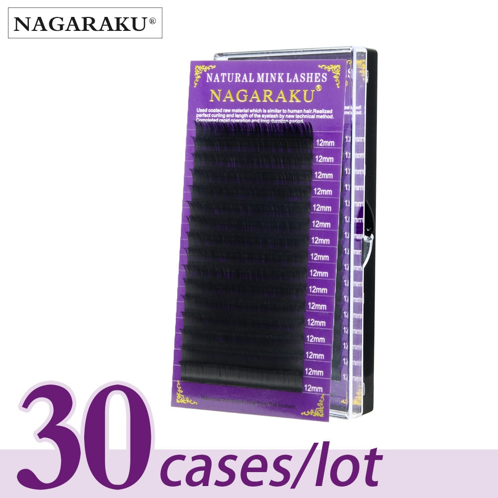 NAGARAKU Eyelash Makeup classical lash 30 Cases/set 16rows Individual Eyelash Faux Cils High Quality Premium Mink Lashes Cilios