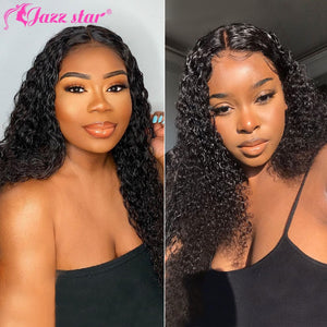 Brazilian Kinky Curly Wig Human Hair Wigs for Women 4x4 Lace Closure Wig Curly Human Hair Wig  Jazz Star Lace Wig Non-Remy