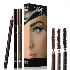 12pcs Eye Brow Pencils Make Up Set 3 Colors Waterproof Eyebrow Eye Liner Pen Lip sticks Cosmetics Beauty Makeup Tool Kit