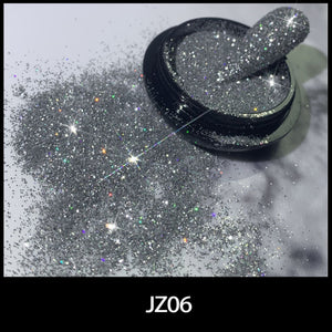 1Box Sparkling Diamond Nail Powder Laser Silver Reflective Nail Glitter Dust Fine Shiny Pigment Holographic Nail Art Decorations