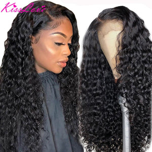 KissLove Deep Wave 13x6 13x4 Lace Front Human Hair Wigs for Black Women Prepluck Glueless Brazilian 5X5 6X6 Lace Closure Wig