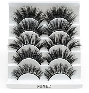 Dramatic Mink Lashes 5 Pairs 3D Mink Eyelashes Natural Fluffy Volume,Makeup Faux Cils Mink Lashes Pack in bulk,eyelash packaging