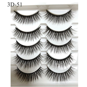 Dramatic Mink Lashes 5 Pairs 3D Mink Eyelashes Natural Fluffy Volume,Makeup Faux Cils Mink Lashes Pack in bulk,eyelash packaging