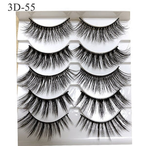 Dramatic Mink Lashes 5 Pairs 3D Mink Eyelashes Natural Fluffy Volume,Makeup Faux Cils Mink Lashes Pack in bulk,eyelash packaging