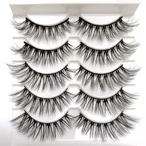 Dramatic Mink Lashes 5 Pairs 3D Mink Eyelashes Natural Fluffy Volume,Makeup Faux Cils Mink Lashes Pack in bulk,eyelash packaging