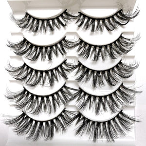 Dramatic Mink Lashes 5 Pairs 3D Mink Eyelashes Natural Fluffy Volume,Makeup Faux Cils Mink Lashes Pack in bulk,eyelash packaging