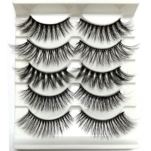 Dramatic Mink Lashes 5 Pairs 3D Mink Eyelashes Natural Fluffy Volume,Makeup Faux Cils Mink Lashes Pack in bulk,eyelash packaging