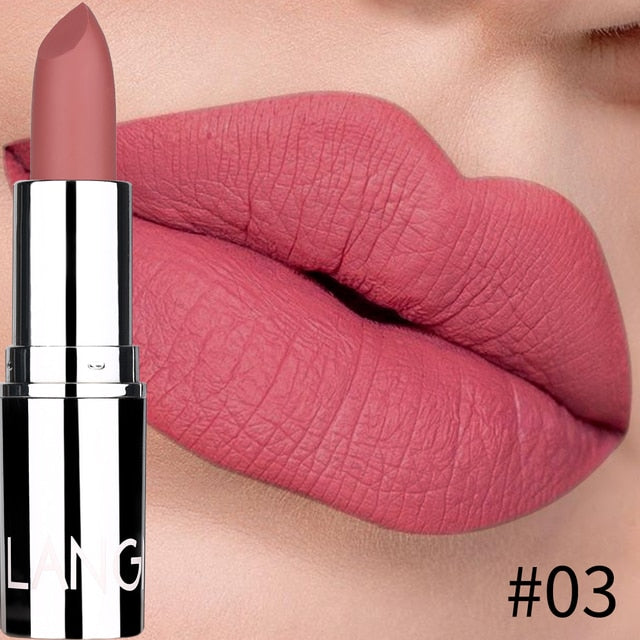8 Colors Matte Bullet Lipstick Waterproof Long-Lasting Velvet Lipstick Easy To Wear 2019 Nude batom Nutritious Makeup