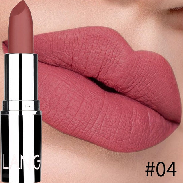 8 Colors Matte Bullet Lipstick Waterproof Long-Lasting Velvet Lipstick Easy To Wear 2019 Nude batom Nutritious Makeup