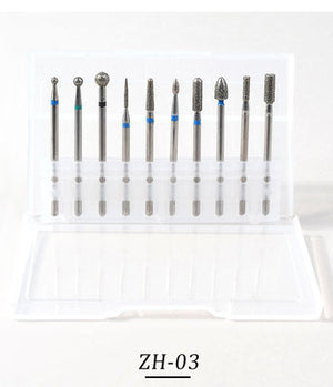 10 Pcs Diamond Milling Cutters For Manicure Carbide Nail Drill Bits Kits Equipment Tools