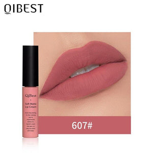 QIBEST Matte Lip Gloss Lip Makeup 34 Colors Velet Nude Waterproof Lipgloss Matte Lipstick Liquid Lipstick Long lasting Lip Tint