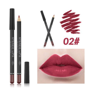 Lipstick 12 Colors Stylish Waterproof Lip Liner Long Lasting Matte Lipliner Pencil Makeup Comestics Tools Whitening TSLM2
