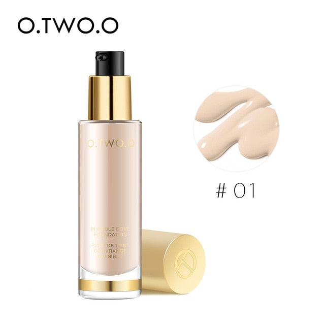 O.TWO.O Liquid Foundation Invisible Full Coverage Make Up Concealer Whitening Moisturizer Waterproof Makeup Foundation 30ml