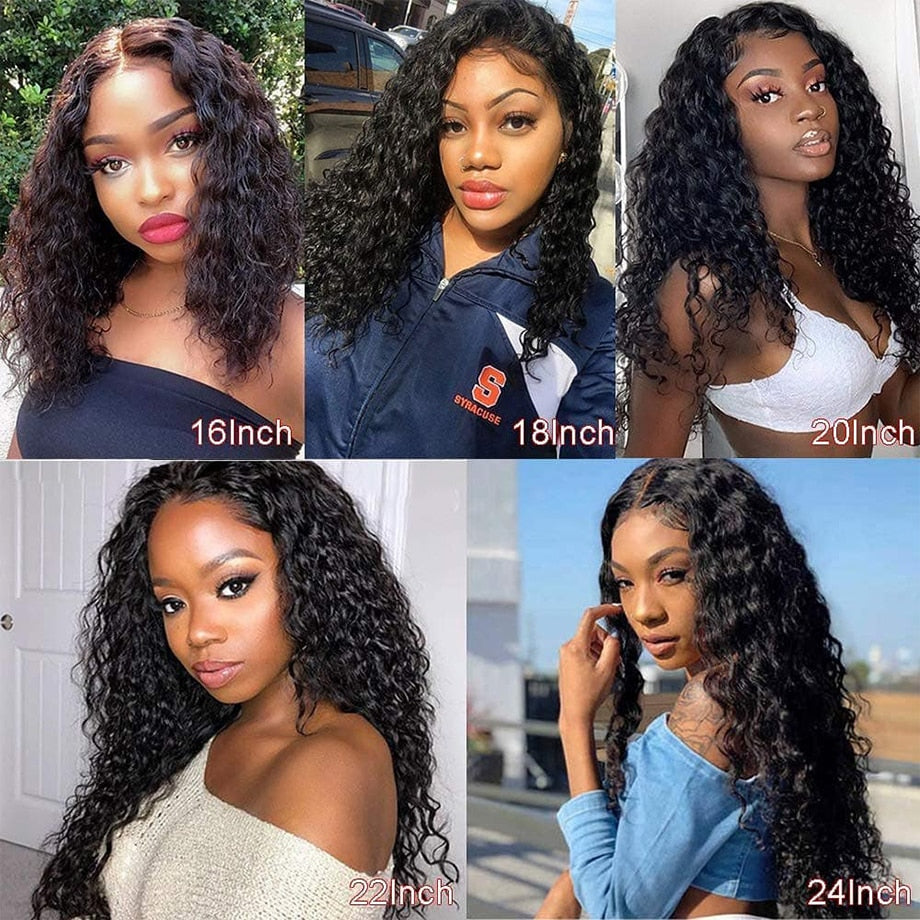 Water Wave 30 Inch Short Curly Lace Front Human Hair Wigs For Black Women 4x4 Closure Wig Long Deep Frontal Brazilian Wig 13x4