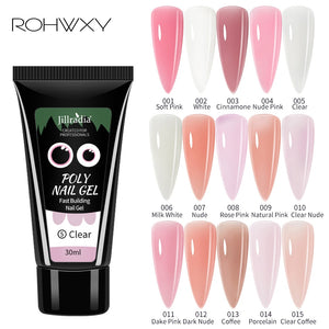 ROHWXY Poly UV Gel For Manicure 30/15ML Nail UV Gel For Extension Color Nail Gel For Nails Art Painting Gel Nail Art Enamel