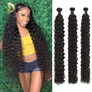 water wave human hair bundles curly deep brazilian hair weave bundles long hair extension 30 inch 1 3 4 bundles remy extensions