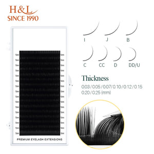 H&L SINCE 1990 16Rows Faux mink individual eyelash extensions for professionals soft mink matte lash