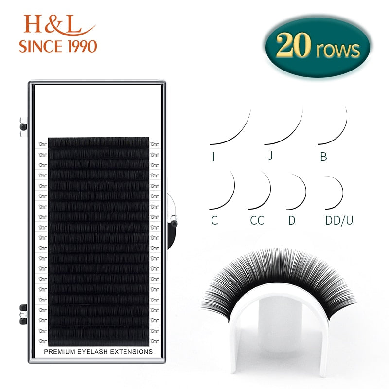 H&L SINCE 1990 20Rows Faux mink individual eyelash lashes maquiagem cilios for professionals soft mink eyelash extension