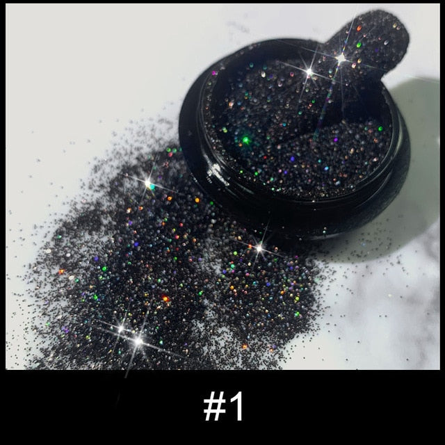 Holographics Powder Nail Glitter Laser Silver Pink Glitter Chrome Nail Powder Shimmer Gel Polish Flakes for Pigment Dust