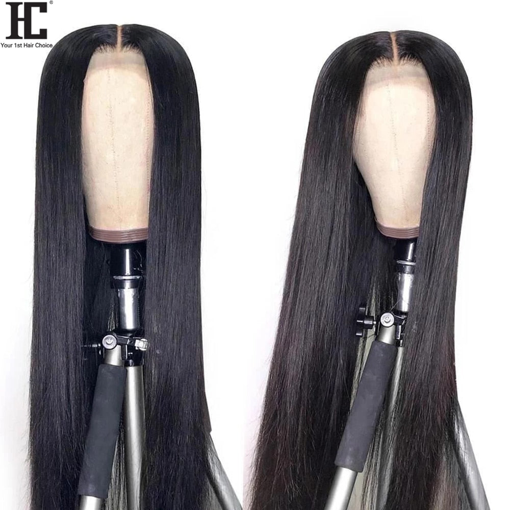 Lace Human Hair Wigs Brazilian Straight 150% 13x1 Lace Wig Pre Plucked Remy Middle Part Human Hair Lace Part Wig 30 Inch