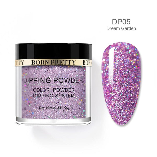 BORN PRETTY Dip Nail Powders, Gradient Holographics Dipping Glitter Decoration, Longer lasting Nail powders, Natural Dry Without