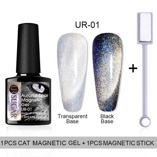 UR SUGAR Auroras Cat Magnetic Gel Nail Polish Snowlight Cat Magnetic Nail Gel Varnish Soak Off UV Gel Varnish for Nail Art
